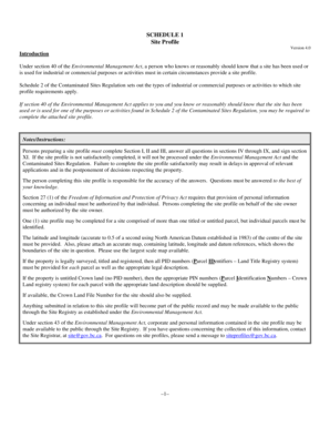 British Columbia Site Profile Form