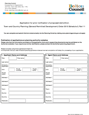 UK Prior Notification of Proposed Demolition Application