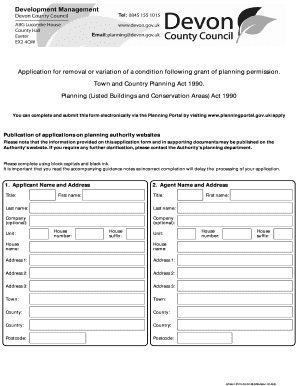 Planning Permission Condition Variation Application