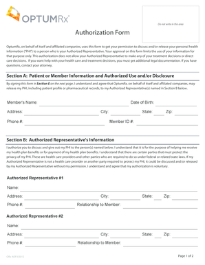 OptumRx Authorization Form