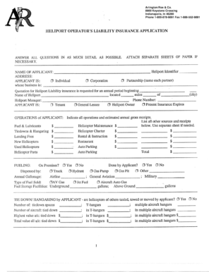 Helipad Supplemental Questionnaire