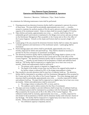 Standard Operations Maintenance Form - Development Services