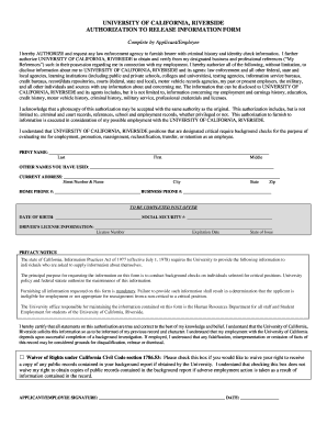 Authorization to Release Information Form