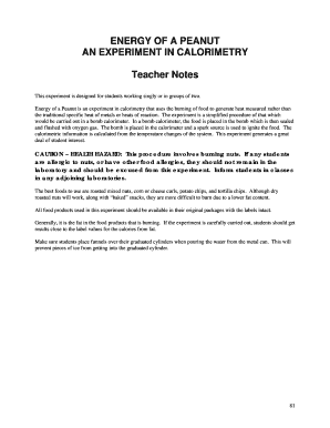 Energy of a Peanut Experiment