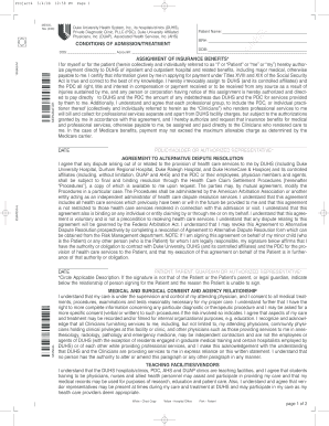 Duke University Health System Admission and Treatment Agreement
