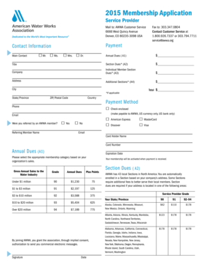 AWWA 2015 Membership Application