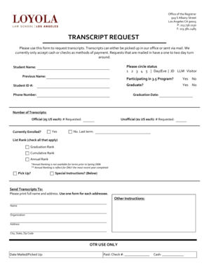 Transcript Request Form