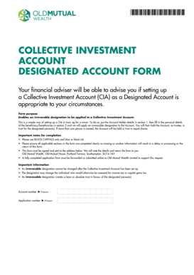 Collective Investment Account Designated Account Form