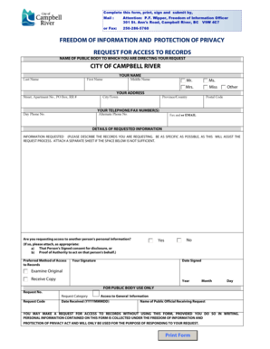 Freedom of Information Request Form