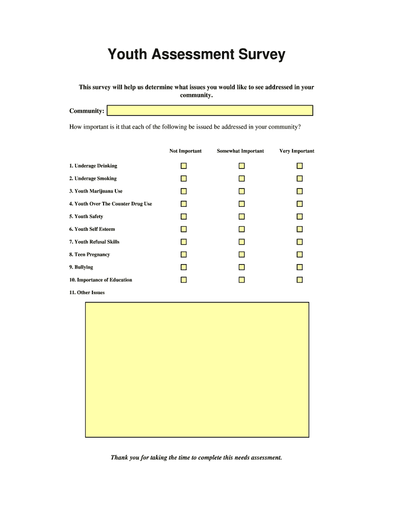 Fillable Online choctaw Youth Assessment Survey Fax Email Print - pdfFiller