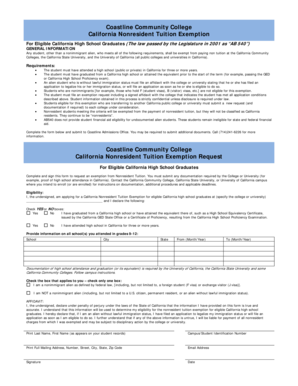 California Nonresident Tuition Exemption Request