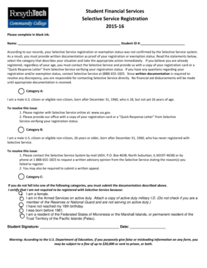 Selective Service Registration Form