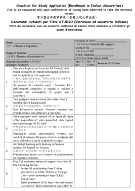 Study Visa Application Checklist for Italian Universities