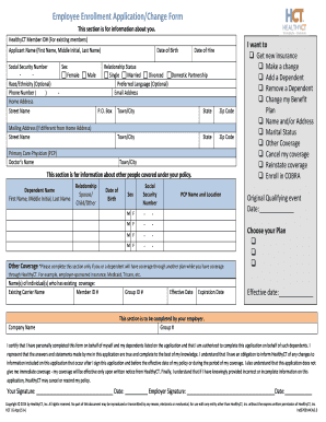 HealthyCT Employee Enrollment Application Form