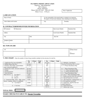Plumbing Permit Application