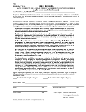 High School Leadership Commitment Form