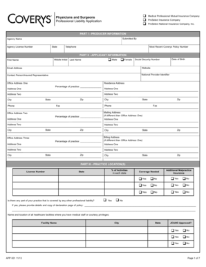 Professional Liability Application