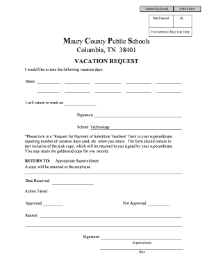 Vacation Request Form