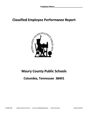 Classified Employee Evaluation - Maury County Public Schools - mauryk12
