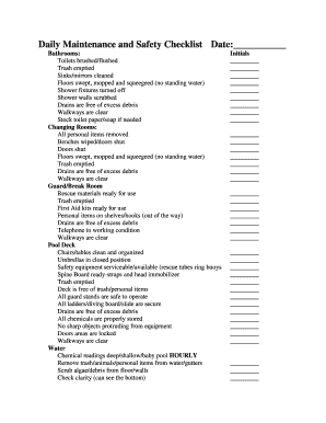 Daily Maintenance and Safety Checklist