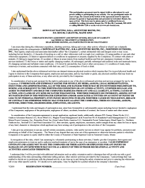 Adventure Bound Rafting Participation Agreement