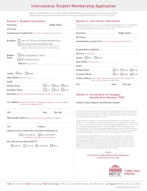 MIT Federal Credit Union Student Membership Application
