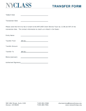 NYCLASS Transfer Form