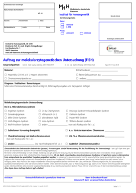 Auftrag zur molekularzytogenetischen Untersuchung