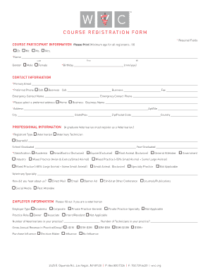 Course Registration Form
