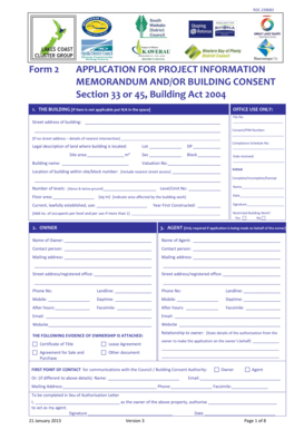 New Zealand Building Consent Application