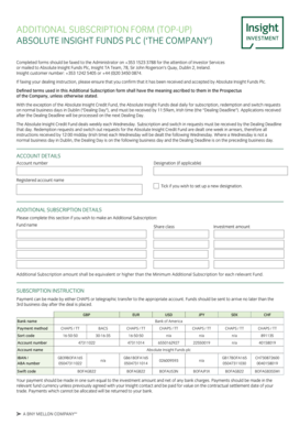 Additional Subscription Form