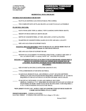 Residential Deck Construction Checklist