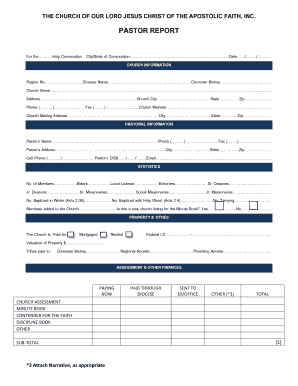 Pastor Report Form