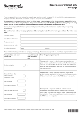 Interest-Only Mortgage Repayment Plan Form