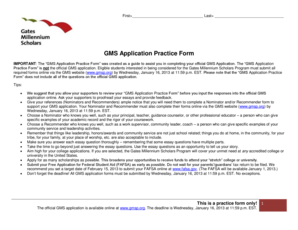 Gates Millennium Scholarship Practice Form