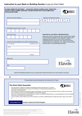 UK Direct Debit Mandate Form