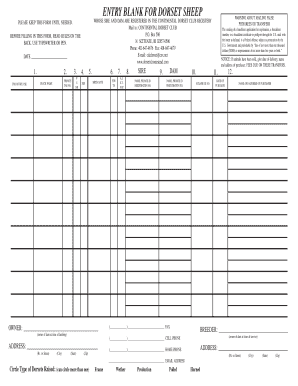 Continental Dorset Club Lamb Registration Form
