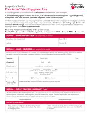 Prime Access Patient Engagement Form