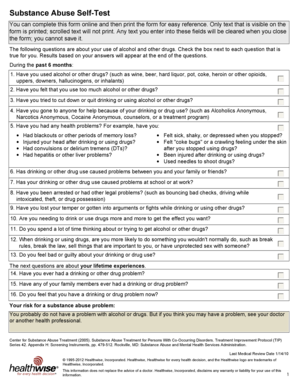 Substance Abuse Self-Test