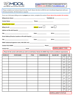 Virginia Premier CompleteCare Contract Setup Form