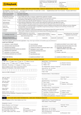 Maybank Credit Card Application Form