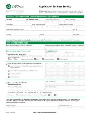 OPTrust Past Service Application Form