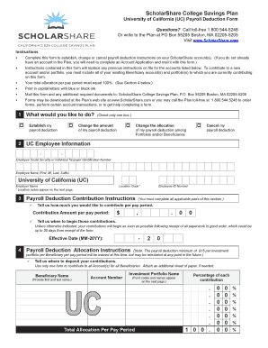 University of California Payroll Deduction Form