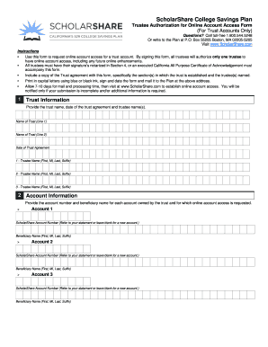 Trustee Authorization for Online Account Access