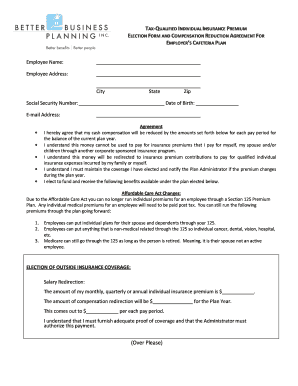 Tax-Qualified Individual Insurance Premium Election Form