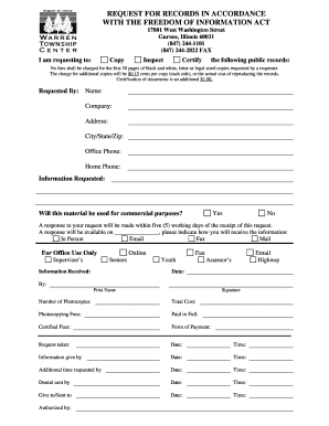 Freedom of Information Act Records Request Form