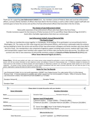 Law Enforcement United Donation Form