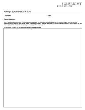 Fulbright Scholarship Application Form