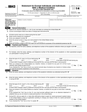 Form 8843 for Alien Individuals
