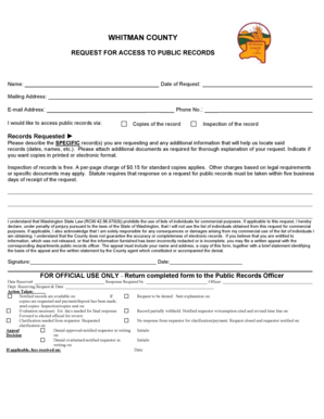 Whitman County Public Records Request Form